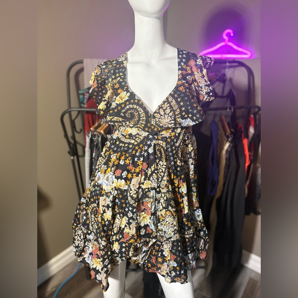 Free People Floral Mini Dress Size Small